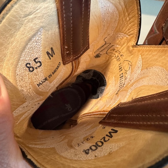 Macie Bean Brown & Black Women's Western Cowboy Boots with Red Stitching - Picture 6 of 8